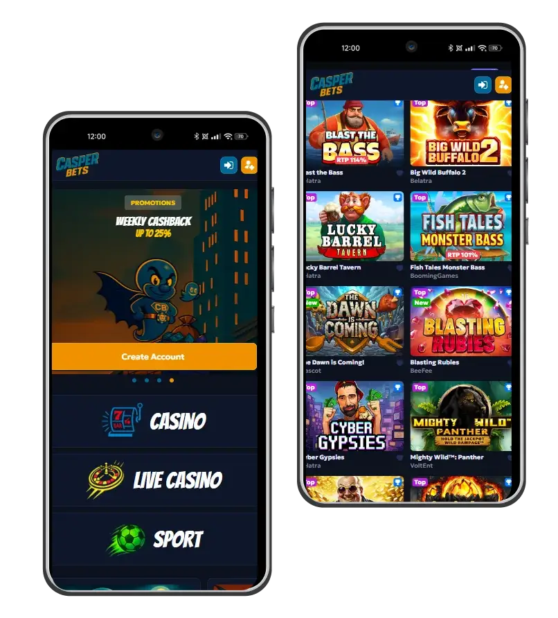 casperbets casino mobile version